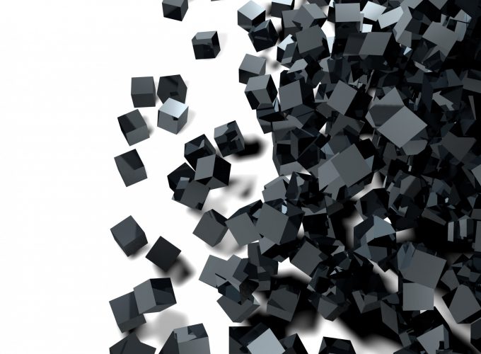 Wallpaper cube, glass, black, 3D, 4K, Abstract 2944518764